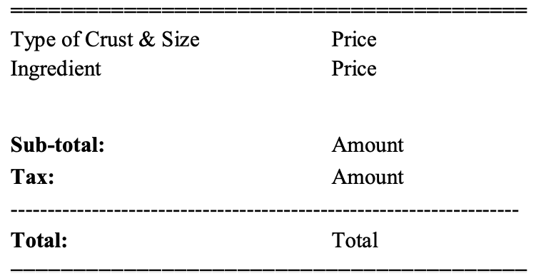 Example receipt